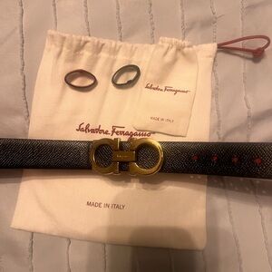 Salvatore Ferragamo reversible Belt with Gold Buckle